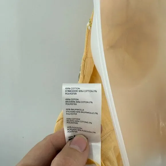 Free People Goa Embroidered Crop Top Yellow Size XS Tie Back Boho Halter Beaded - Picture 4 of 9